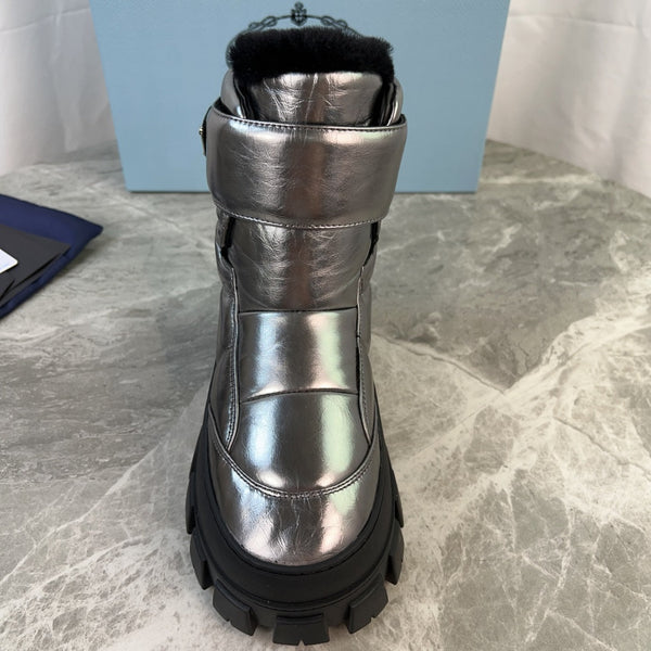 PRA 25s Boots Sliver Black With Fur Soft Cowhide 454750