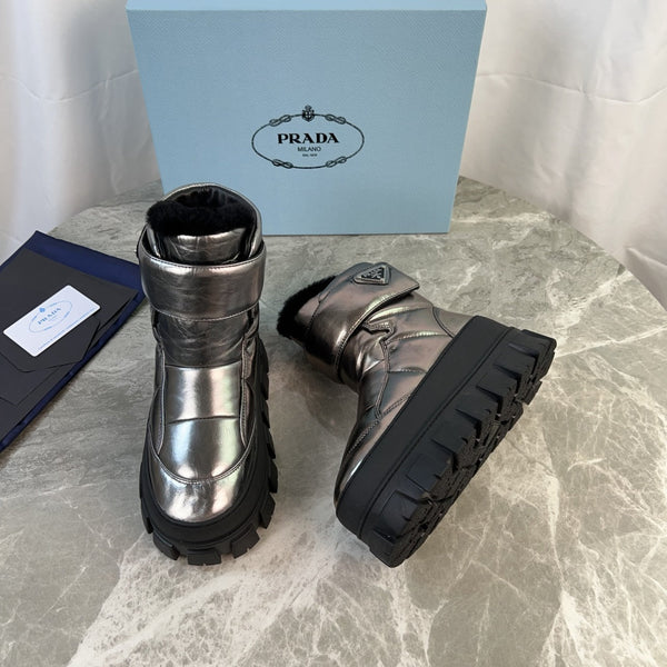 PRA 25s Boots Sliver Black With Fur Soft Cowhide 454750