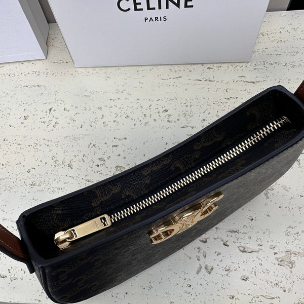 BORSA MINI 22 TILLY IN TELA TRIOMPHE E PELLE DI VITELLO