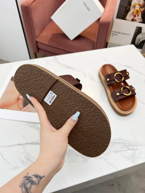 SANDALO TIPPI IN VITELLO MARRONE CASTAGNO