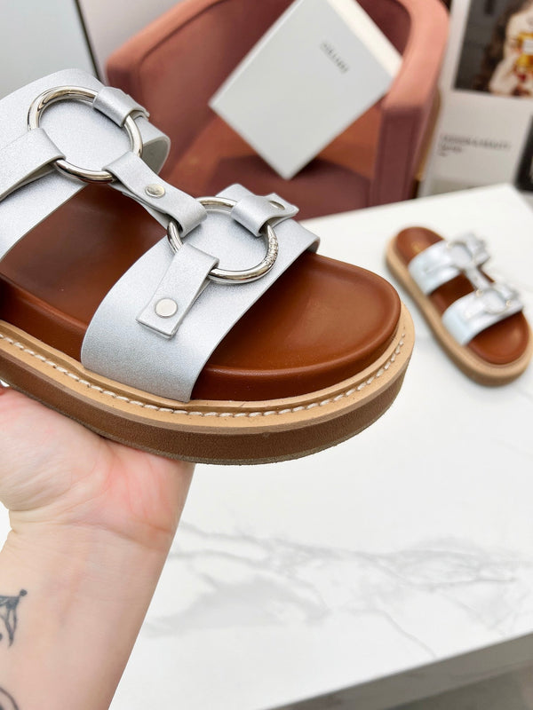 SANDALO TIPPI IN VITELLO ARGENTO