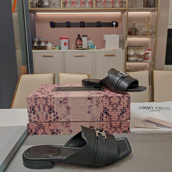 Jimmy 25 Slippers Black Nappa Leather 240101