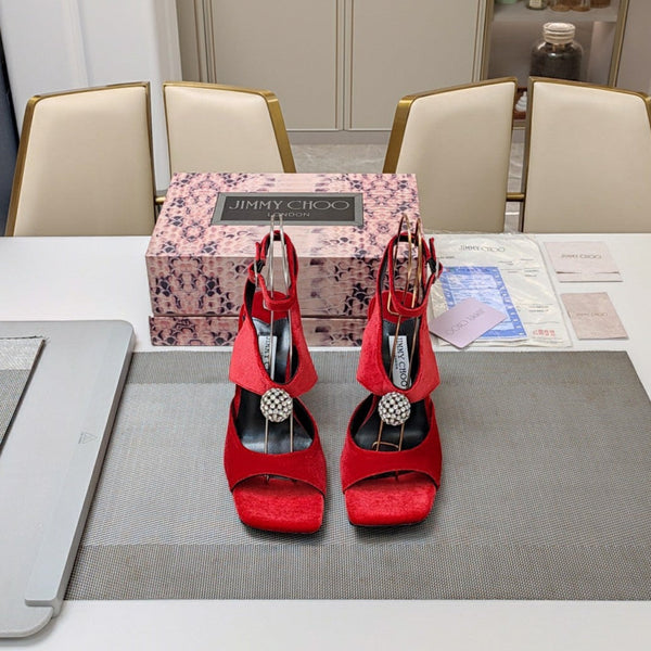 Jimmy 25 Orb 100 Sandal Ruby Red Velvet 240020