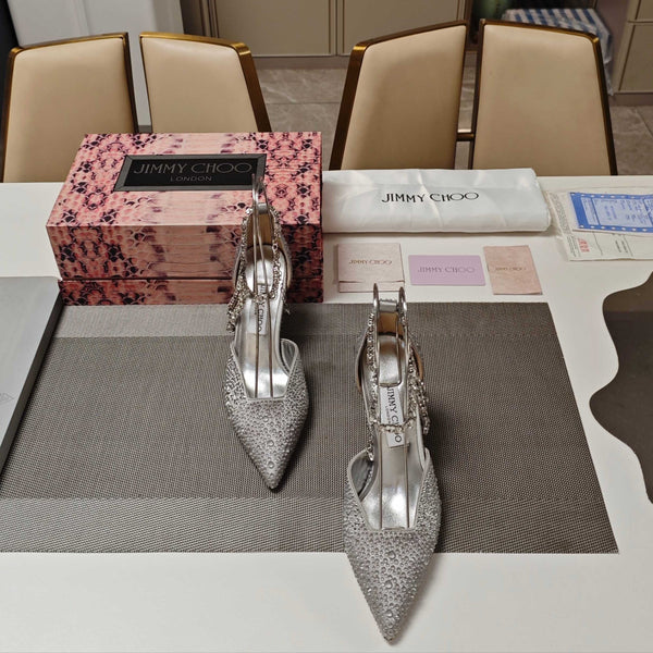 Jimmy 25 Stevie 80 Pumps Silver Satin 240059