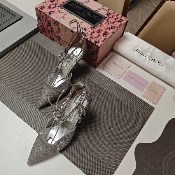 Jimmy 25 Stevie 80 Pumps Silver Satin 240059