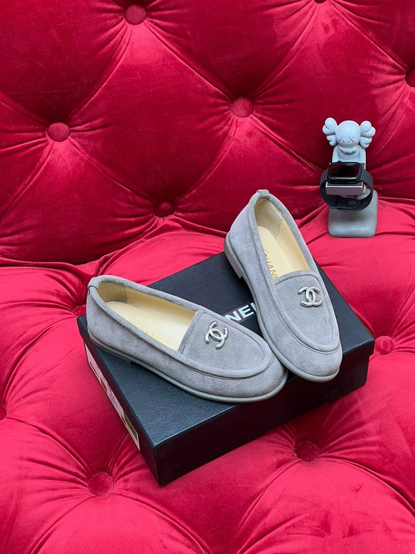 CC Moccasins Grey Suede And Lambskin