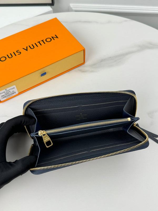 LV Clemence Wallet Black Beige Monogram Empreinte Leather 221542