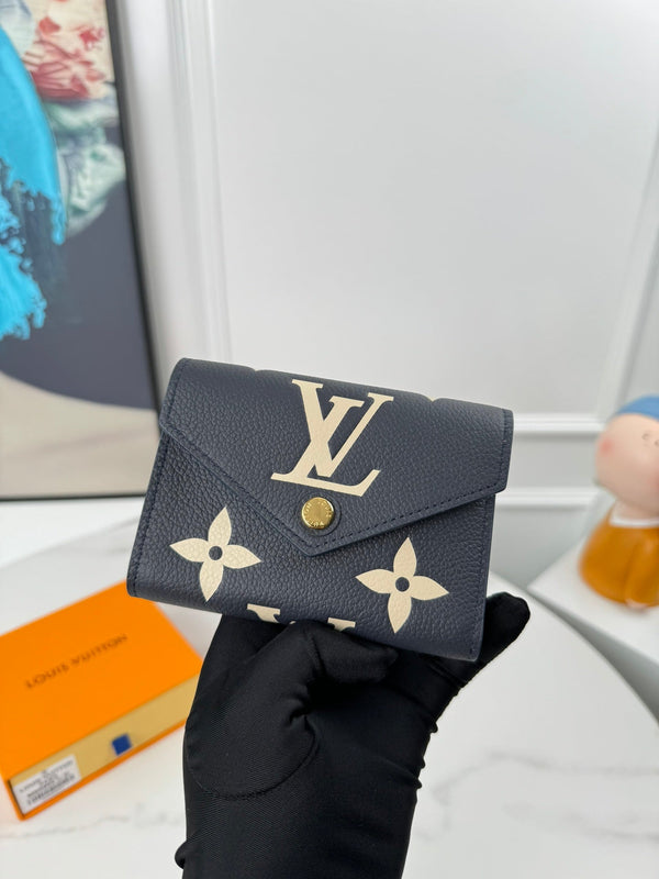LV Victorine Wallet Black Beige Monogram Empreinte Leather 221543