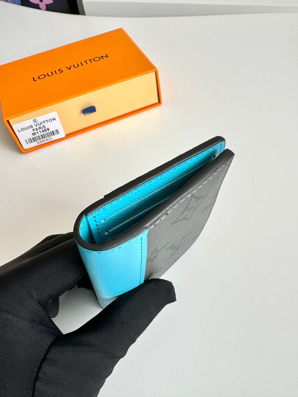 LV Pocket Organizer Turquoise Monogram Eclipse Canvas 221449