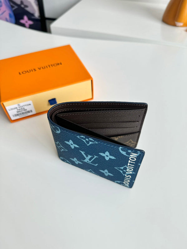 LV M82798 Multiple Wallet Blue Brown Monogram Canvas 221260