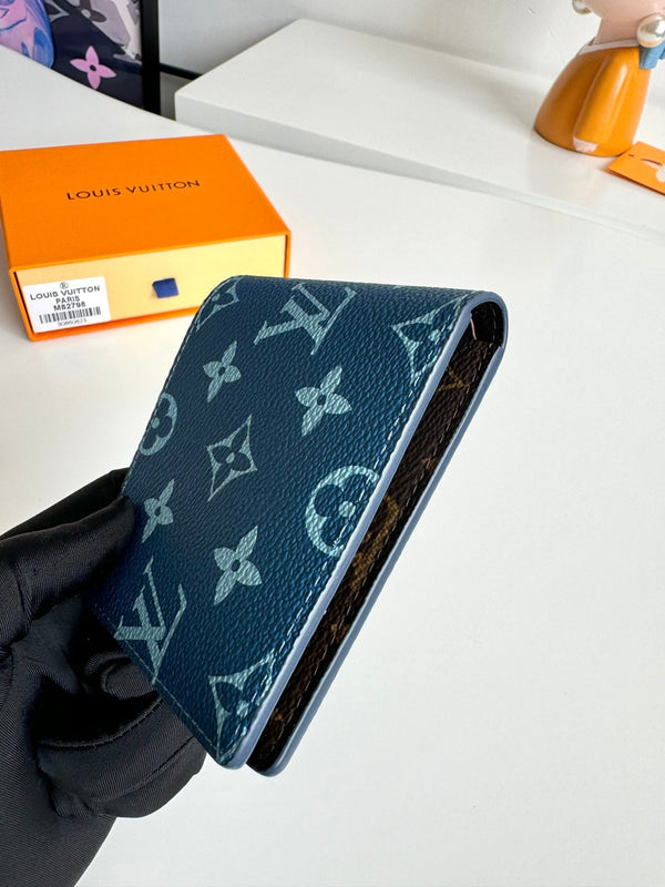 LV M82798 Multiple Wallet Blue Brown Monogram Canvas 221260