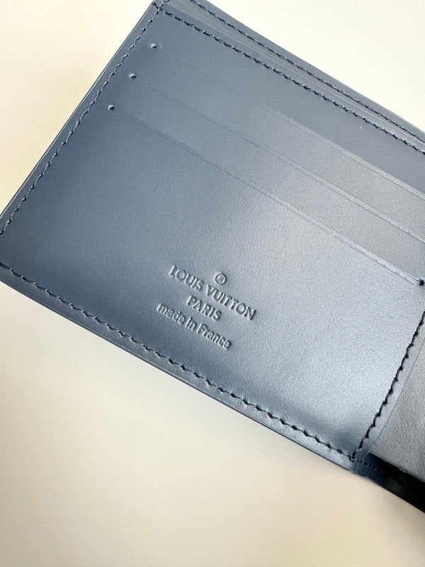 LV M82323 Multiple Wallet Navy Blue Monogram Cowhide Leather 221265