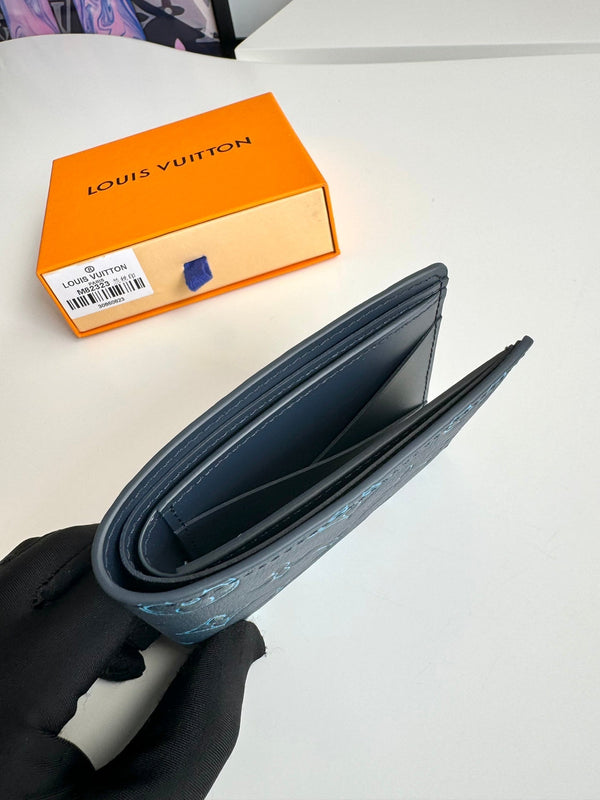 LV M82323 Multiple Wallet Navy Blue Monogram Cowhide Leather 221265