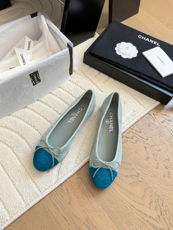 CC 25C Ballet Flat Two-tone Suede Calfskin