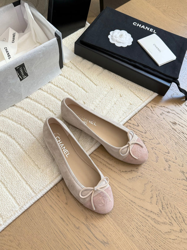 CC 25C Ballet Flat Two-tone Suede Calfskin