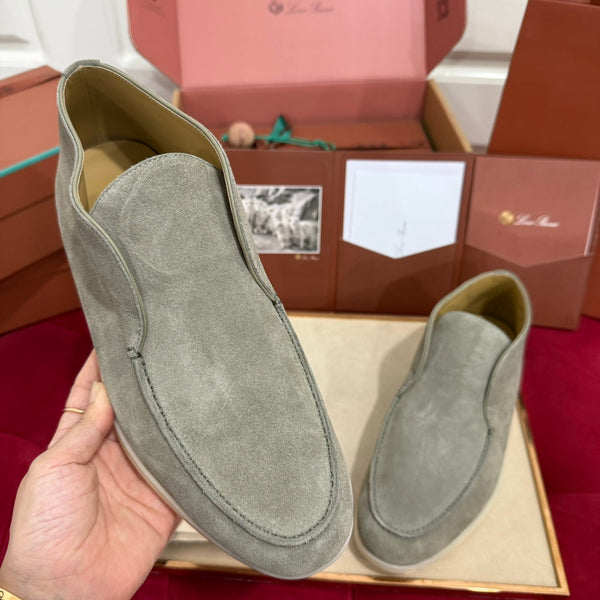 LP Open Walk Ankle Boot In Grey Green Suede  978062