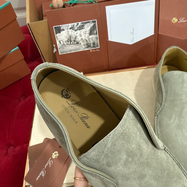 LP Open Walk Ankle Boot In Grey Green Suede  978062