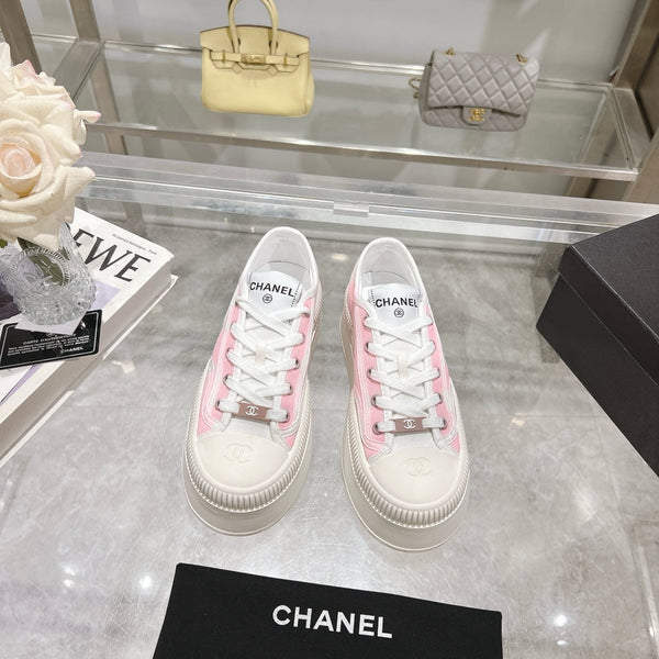 CC Sneaker Light Pink Fabric And Lambskin