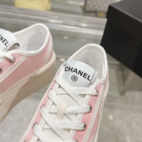 CC Sneaker Light Pink Fabric And Lambskin