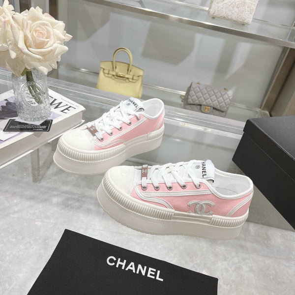 CC Sneaker Light Pink Fabric And Lambskin