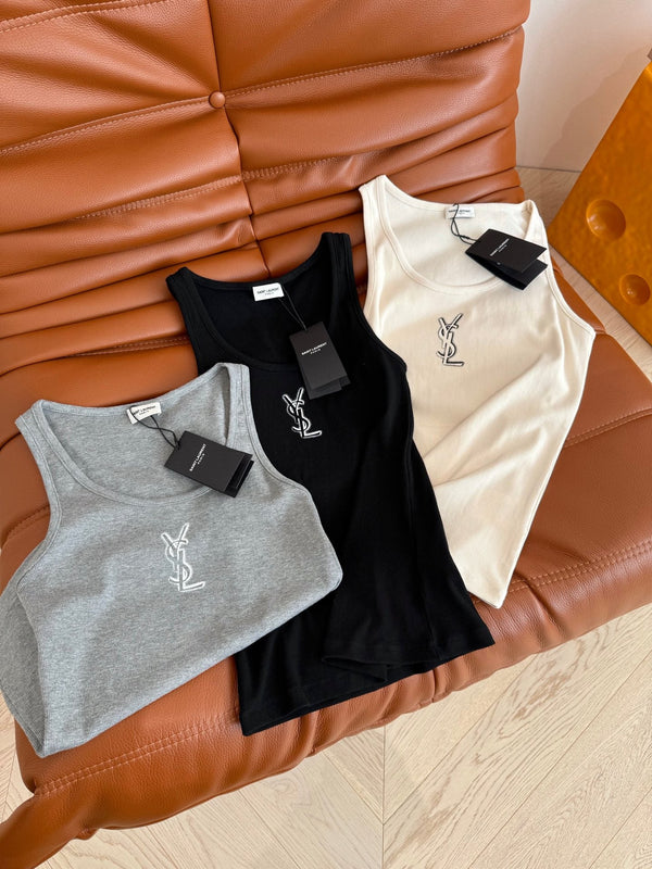 YSL Logo Vest Cotton