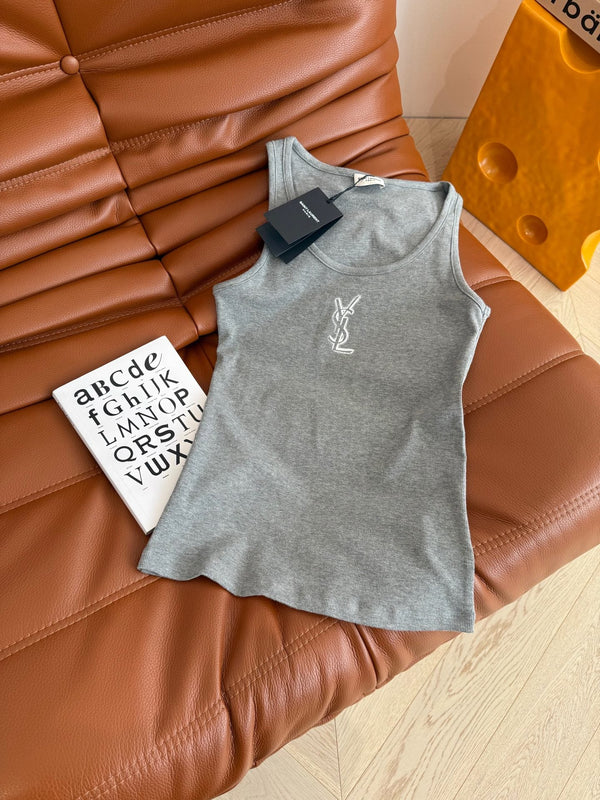 YSL Logo Vest Cotton
