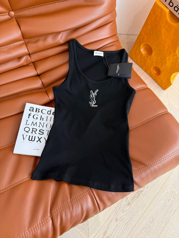 YSL Logo Vest Cotton