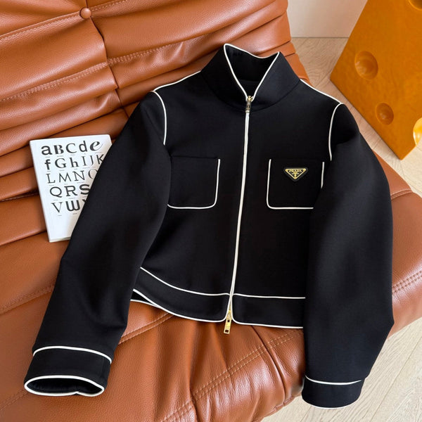 Prada 2025 Jacket Black mix White Cotton Acetate