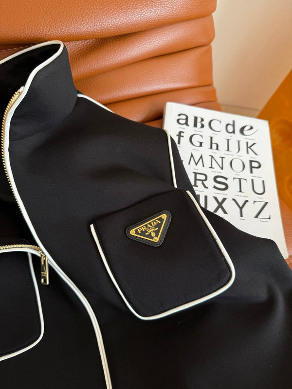 Prada 2025 Jacket Black mix White Cotton Acetate