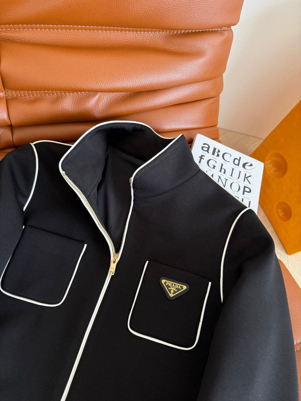 Prada 2025 Jacket Black mix White Cotton Acetate
