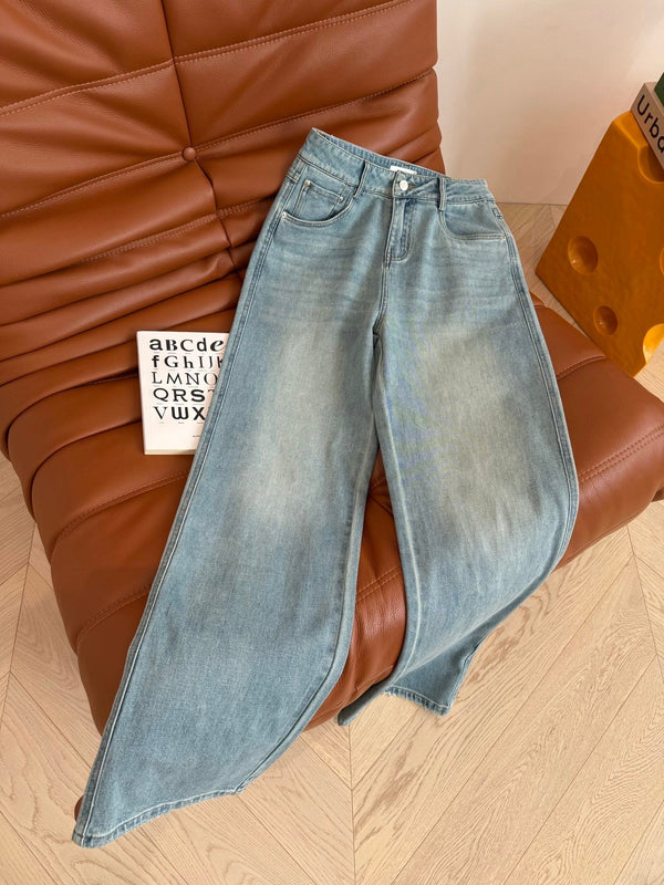 Celine 25 Arc de Triomphe Pattern Straight Jeans Cotton