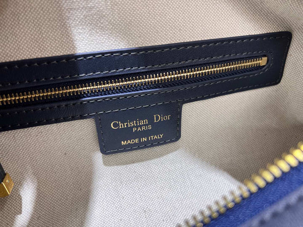 CD Jacquard Hobo Bag 23 With Chain Dark Blue White Canvas