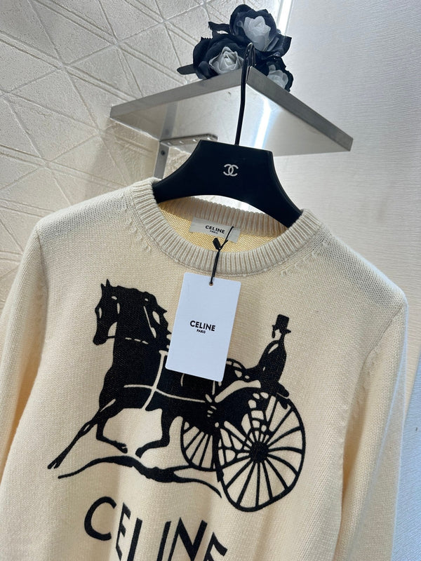 Celine 25 Horse Knit Sweater Wool 294034