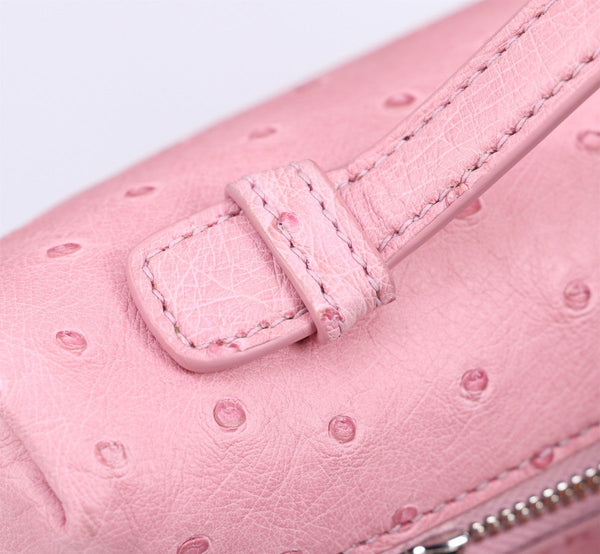 EXTRA POCKET L19 IN BABY PINK OSTRICH LEATHER