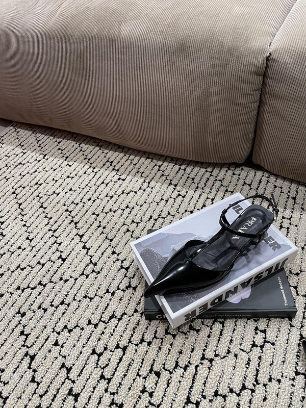 PRA PATENT LEATHER SLINGBACK PUMPS BLACK