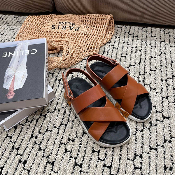 SANDALO ELETTRICO NERO MIX CARAMELLO PELLE DI VITELLO