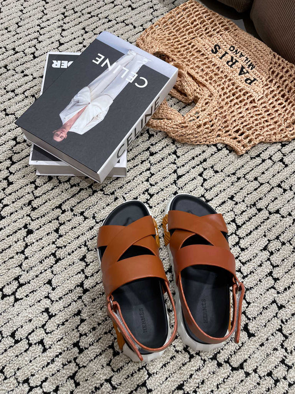 SANDALO ELETTRICO NERO MIX CARAMELLO PELLE DI VITELLO