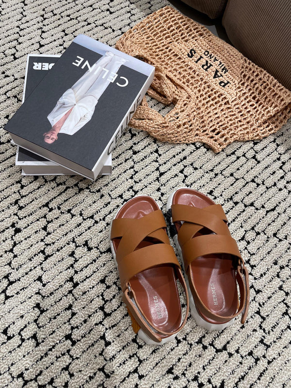 SANDALO ELETTRICO IN PELLE DI VITELLO CIOCCOLATO