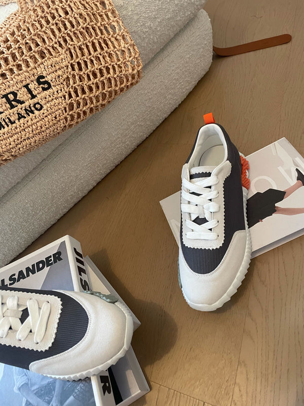 HM Bouncing 35 Sneakers Black Canvas White Suede Goatskin H Seafoam Orange