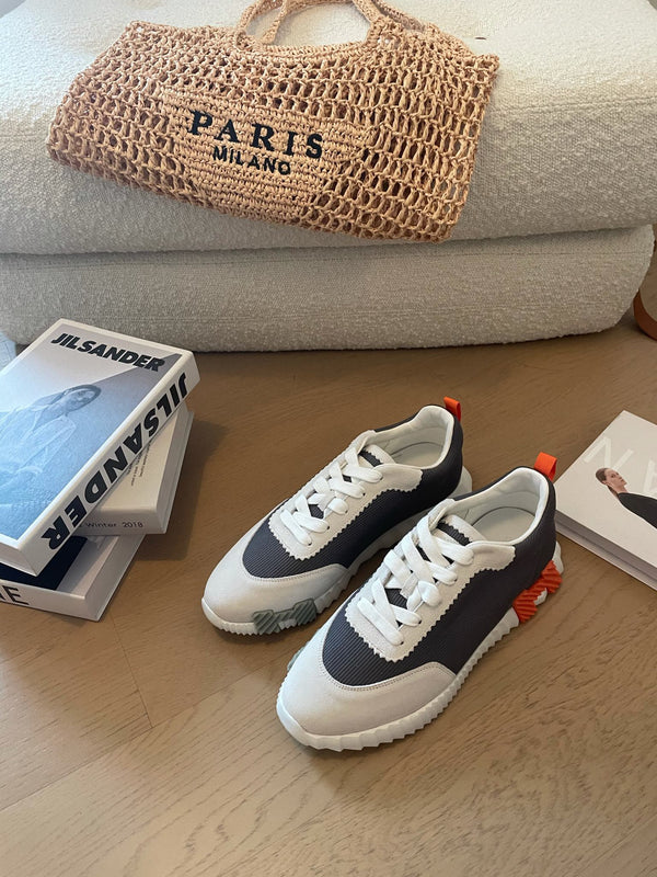 HM Bouncing 35 Sneakers Black Canvas White Suede Goatskin H Seafoam Orange