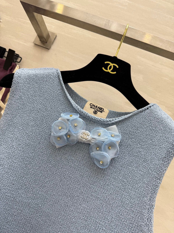 CC Patchwork Lace T-shirt Blue Cashmere