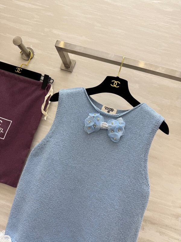 CC Patchwork Lace T-shirt Blue Cashmere