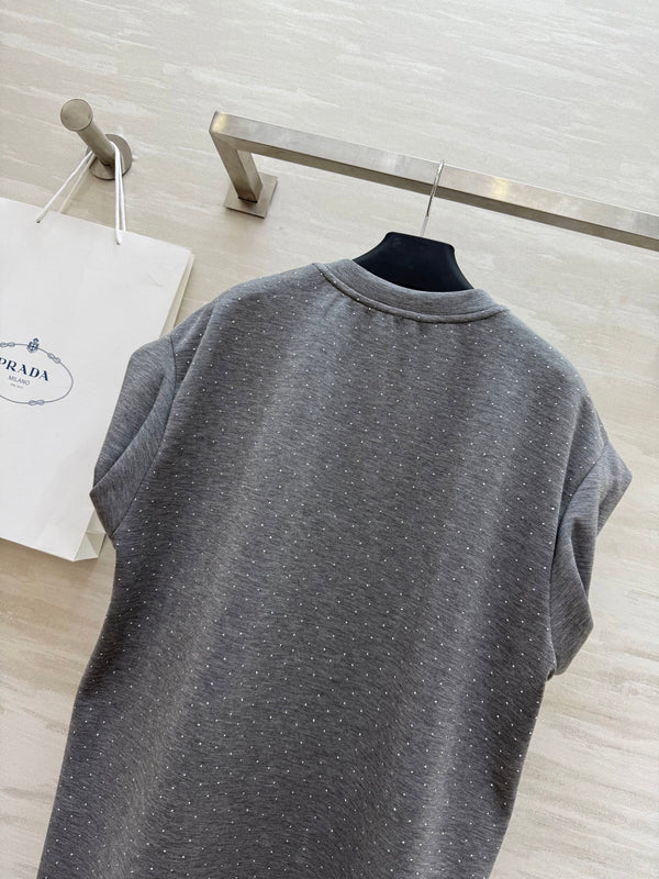 Prada 25 Diamond Dress Gray Cotton
