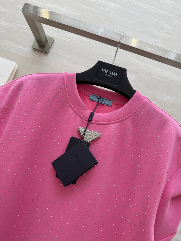 Prada 25 Diamond Dress Pink Cotton