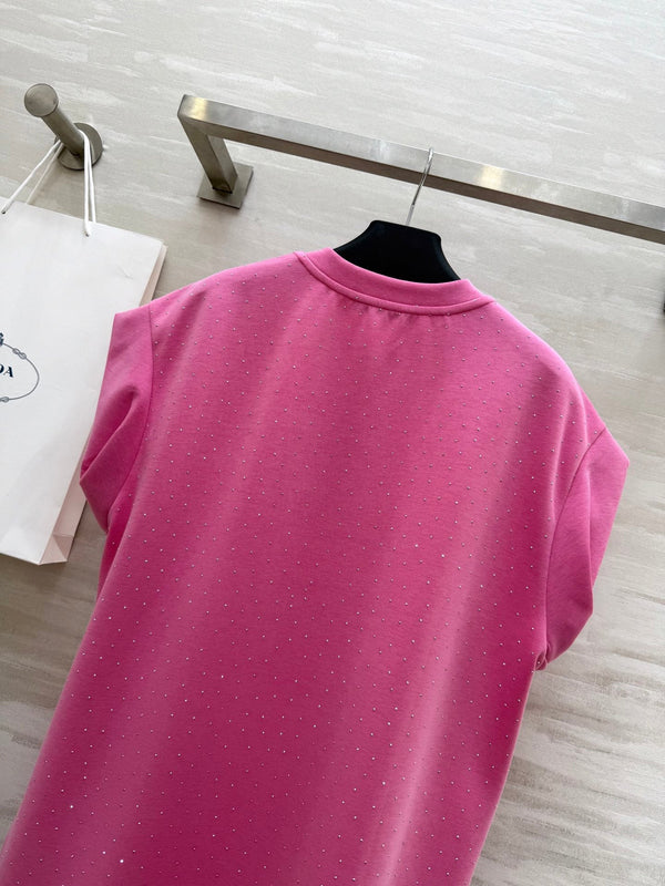 Prada 25 Diamond Dress Pink Cotton