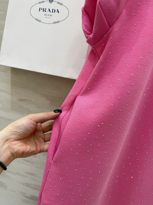 Prada 25 Diamond Dress Pink Cotton