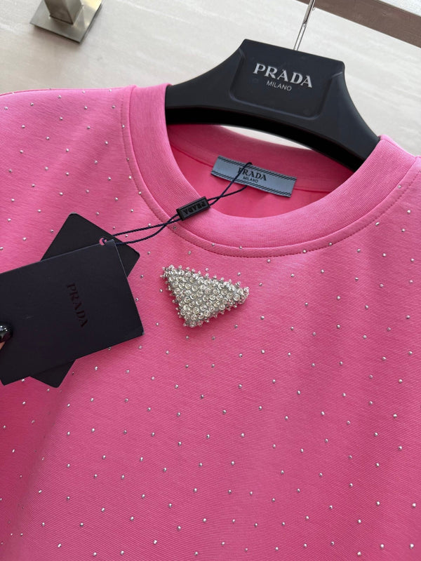 Prada 25 Diamond Dress Pink Cotton