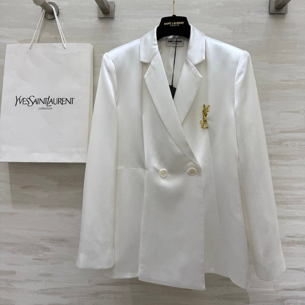 Giacca da abito YSL 25 in triacetato bianco