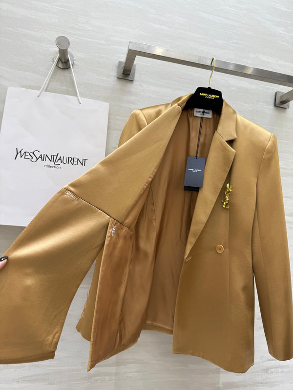 Giacca da abito YSL 25 in triacetato oro metallizzato