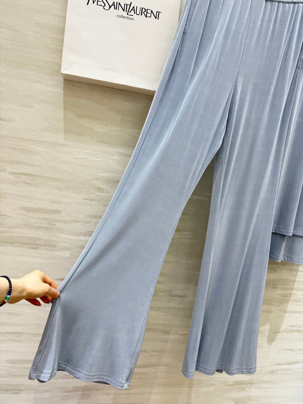 YSL 25 Vest Pant Set Pastel Blue Acetate